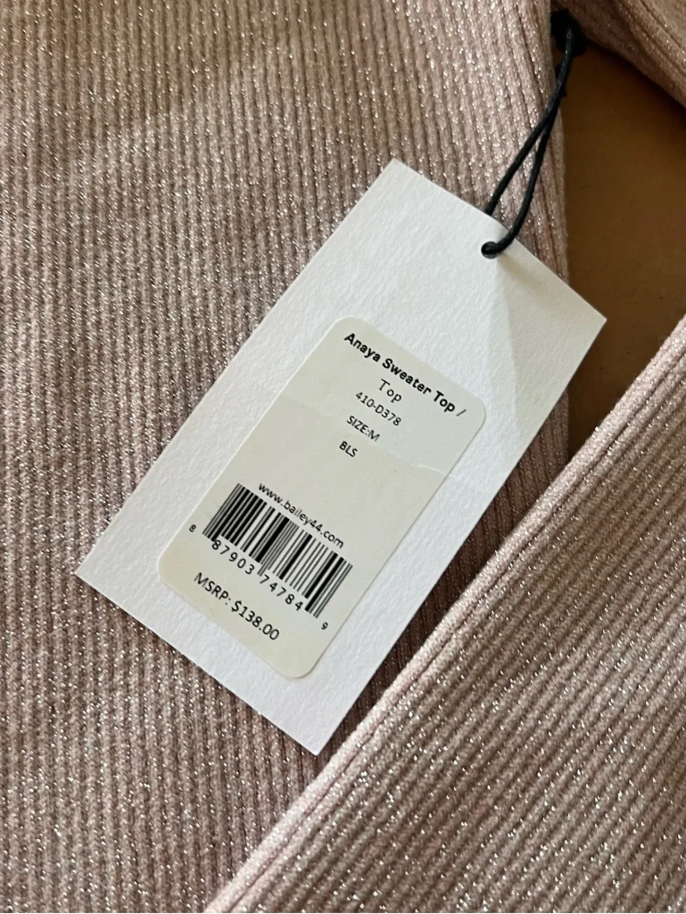 NWT Bailey 44 Anaya One Shoulder Bodycon Sweater Pink size M - Picture 6 of 8